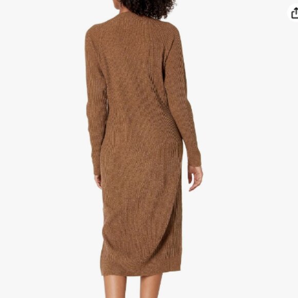 NWT The Drop Women's Renata Rib Midi Long Sleeve Sweater Dress Medium - Picture 2 of 7